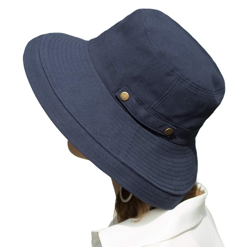 SOMALER Womens Cotton Wide Brim Sun Hats UPF55+ UV Packable Beach Hat Summer Bucket Cap for Travel - Image 2